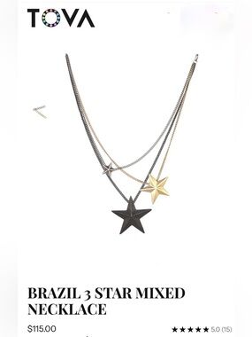 Multi star necklace in mixed medals